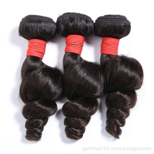 100% Unprocessed Virgin Cuticle Aligned Loose Wave Non-Remy Human Weft Natural Black Human Hair Extension 100g/Bundle